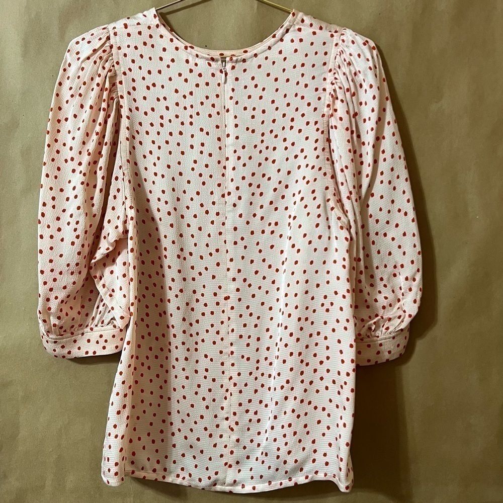 Samsoe Samsoe | Celestina Blouse Aop Pearl Drops Puff Sleeve Popover Top Size XS - Picture 7 of 11